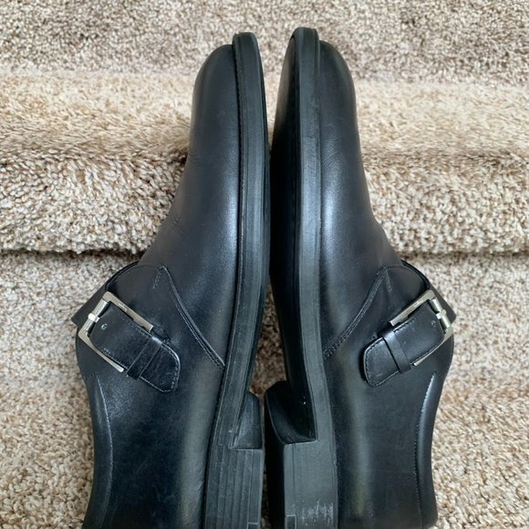 Salvatore Ferragamo Men\'s Black Leather 2-Buckle Monk Shoes main image 9